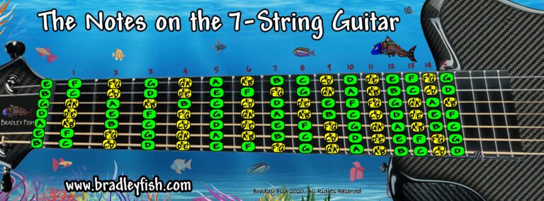 The Notes on the 7-String Guitar!!! (In Standard Tuning) - Bradley Fish