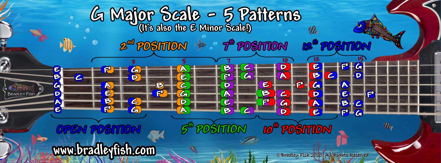 E Minor Scale Guitar Chart Archives - Bradley Fish